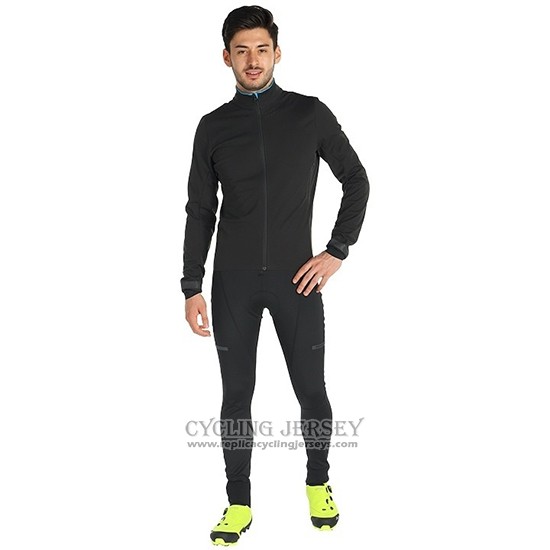2019 Cycling Jersey Shimano Black Blue Long Sleeve And Bib Tight
